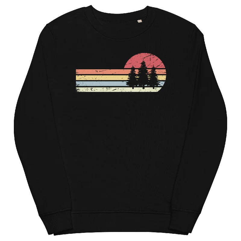 Sonne und Retro Linies - Bäume - Unisex Premium Organic Sweatshirt Hoodie with Neon Bright Vibrant