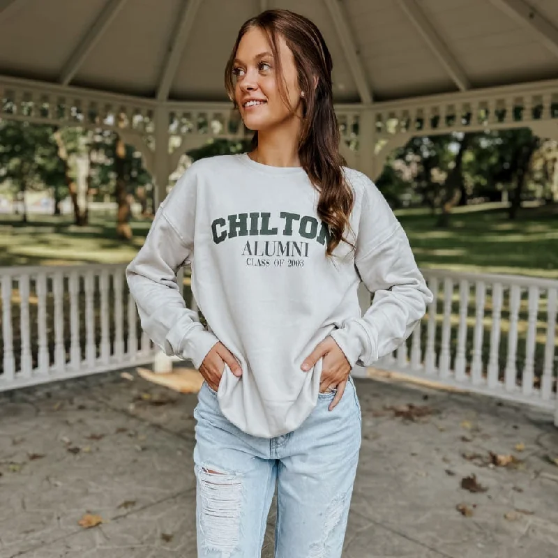 Chilton Alumni Sweatshirt Hoodie with Raw Hem Edgy Unfinished