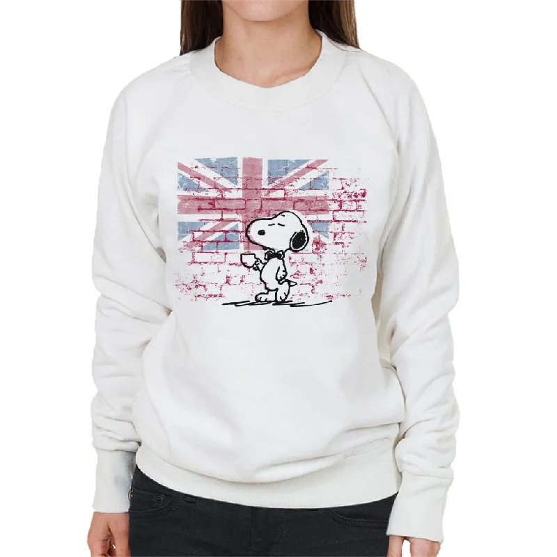 Peanuts Snoopy Posh Women's Sweatshirt Hoodie with Rolled Sleeves Casual Relaxed