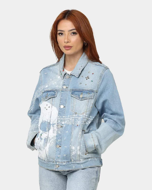 Lifted Anchors Kingdom Denim Jacket Blue Fleece Fabric Down Fabric Feather Fabric