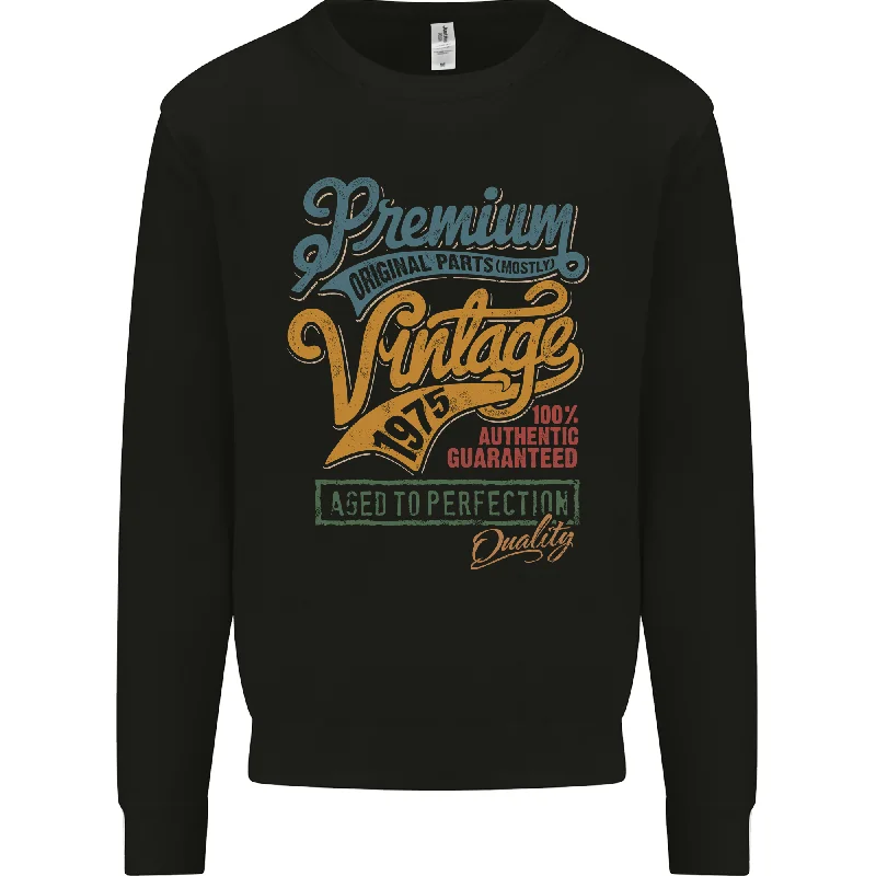 Aged to Perfection 49th Birthday 1975 Mens Sweatshirt Jumper Hoodie with Emblem Brand Identity