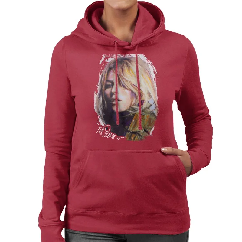 Sidney Maurer Original Portrait Of Kate Moss Army Jacket Women's Hooded Sweatshirt Hoodie with Strings Custom Fit Adjustable