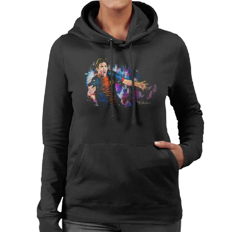 Sidney Maurer Original Portrait Of Lionel Messi FCB Badge Women's Hooded Sweatshirt Hoodie with High Neck Warm Protective