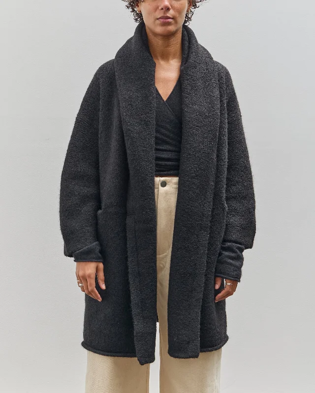 Lauren Manoogian Capote Coat, Black Houndstooth Jacket Shearling Jacket Fleece Jacket