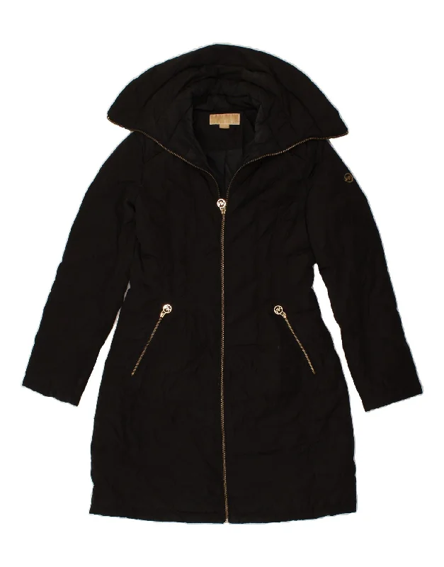 MICHAEL KORS Womens Padded Coat UK 10 Small Black Polyester A-Line Ball Gown Mermaid