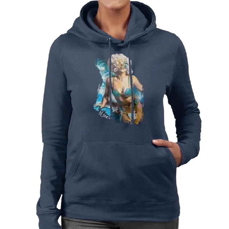 Sidney Maurer Original Portrait Of Lady Gaga Sea Shell Bikini Women's Hooded Sweatshirt Hoodie with Hem Drawcord Adjustable Customizable