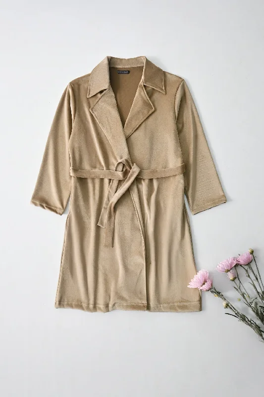 East West Women's Open-Front Coat Pockets Sleeves Lining