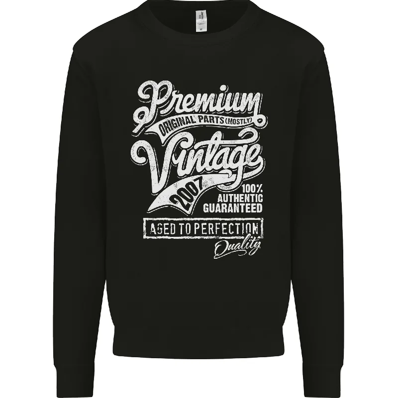 Aged to Perfection Vintage 17th Birthday 2007 Mens Sweatshirt Jumper Hoodie with Longline Fit Extended Stylish