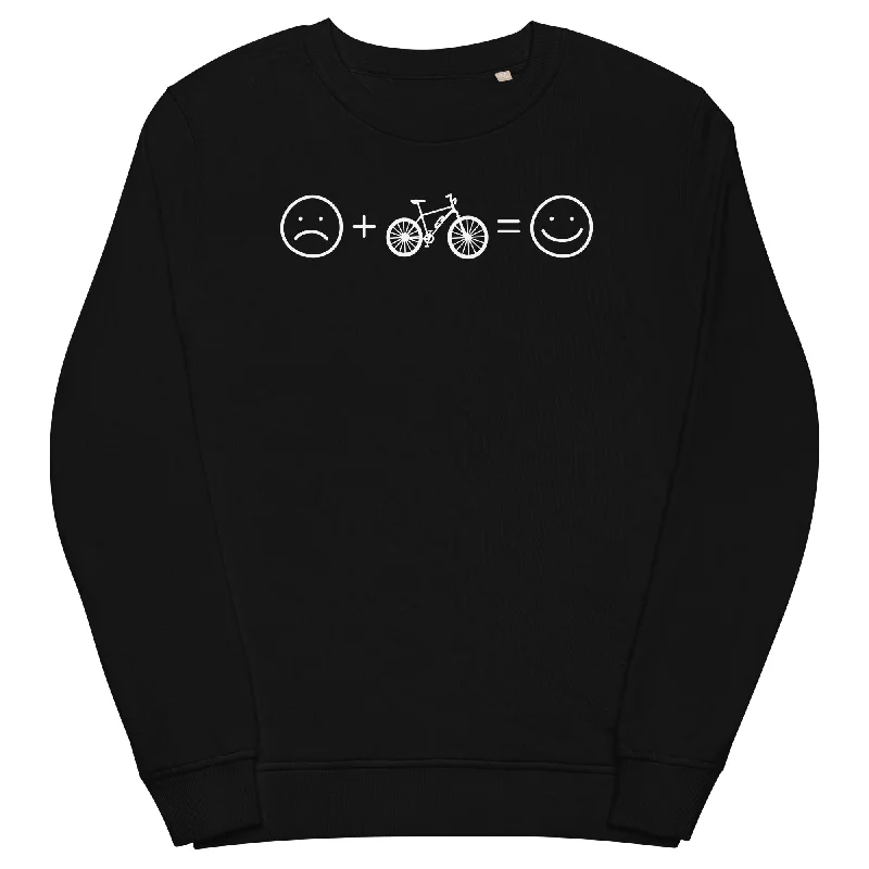 Lächelndes Gesicht und Ebike - Unisex Premium Organic Sweatshirt Hoodie with Crew Neck Simple Timeless