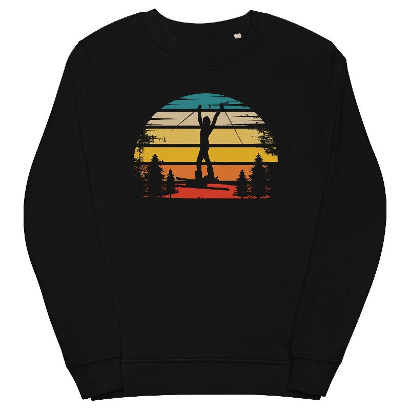 Retro Sonne und Skifahren - Unisex Premium Organic Sweatshirt Hoodie with Mesh Breathable Sporty