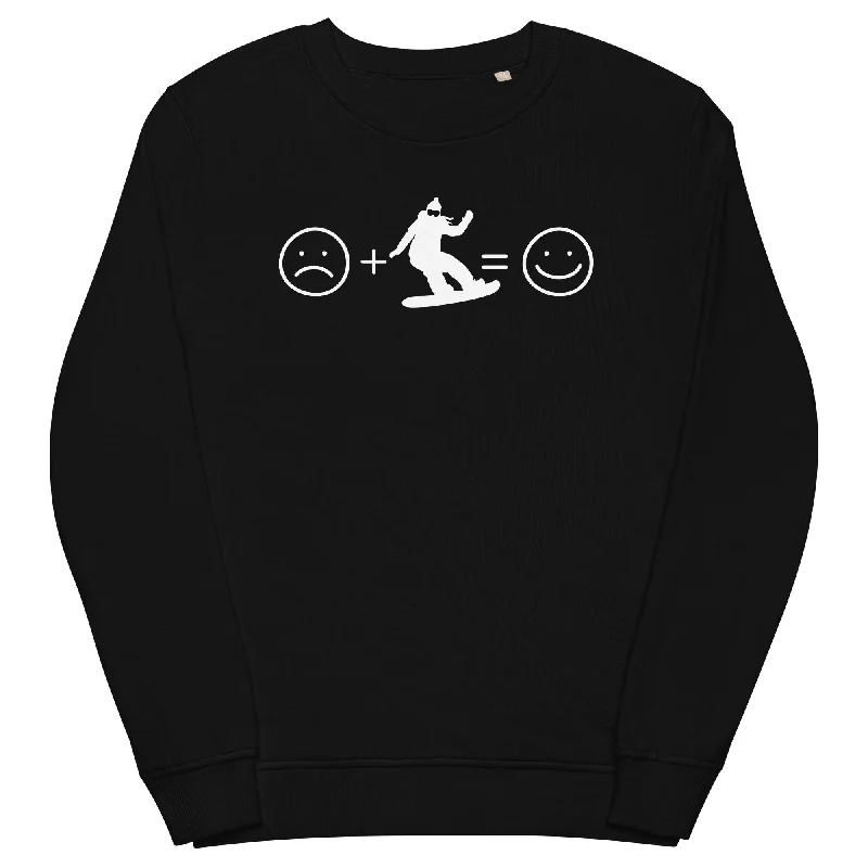 Lächelndes Gesicht und Snowboarding - Unisex Premium Organic Sweatshirt Hoodie with Color Block Contrast Stylish