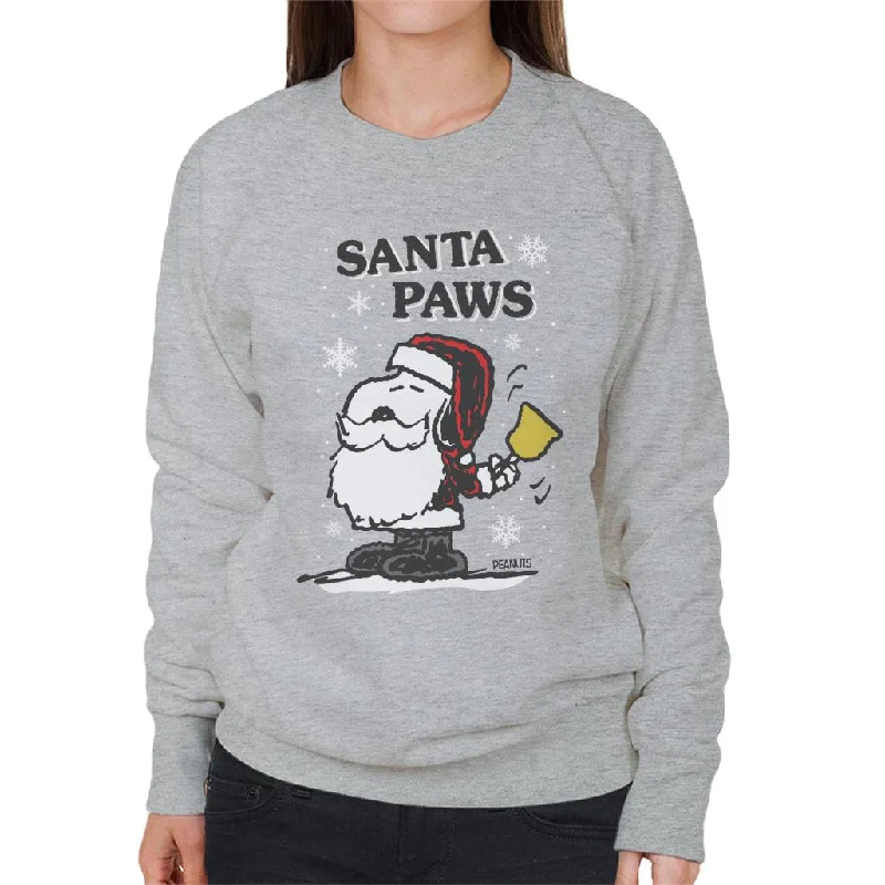 Peanuts Snoopy Santa Paws Christmas Women's Sweatshirt Hoodie with Pocket Utility Practical