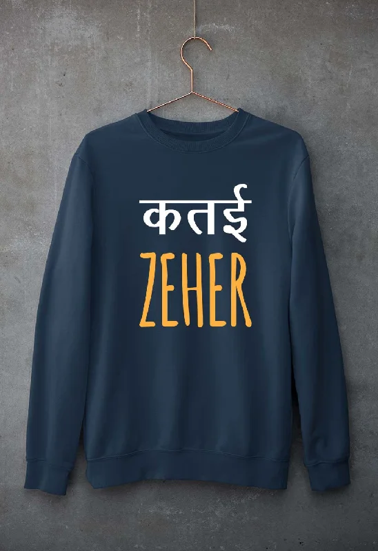 Katai Zeher(Zakir Khan) Unisex Sweatshirt for Men/Women Hoodie with Color Block Contrast Stylish