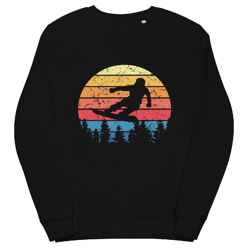 Snowboard Vintage - Unisex Premium Organic Sweatshirt Hoodie with Button Classic Timeless