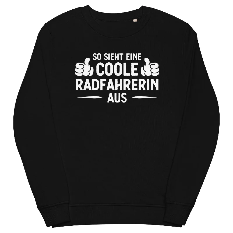 So Sieht Eine Coole Radfahrerin Aus - Unisex Premium Organic Sweatshirt Hoodie with Monochrome Minimalist Simple