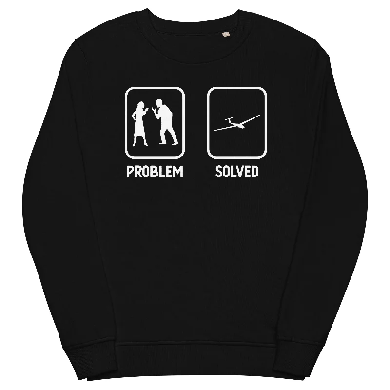 Problem Solved - Segelflugzeug - Unisex Premium Organic Sweatshirt Hoodie with Camouflage Military Edgy