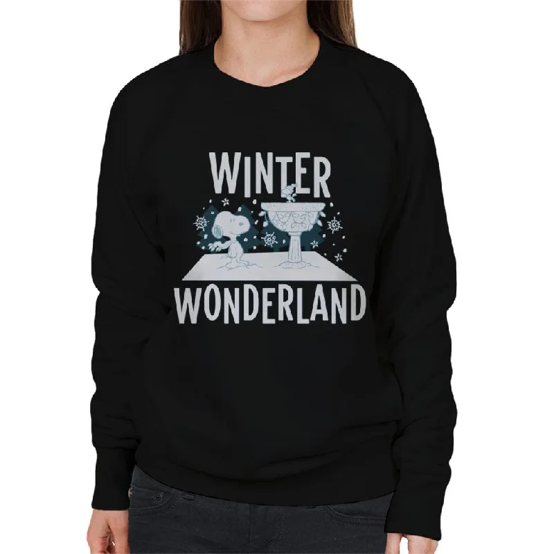 Peanuts Snoopy Woodstock Winter Wonderland Women's Sweatshirt Hoodie with Strings Custom Fit Adjustable