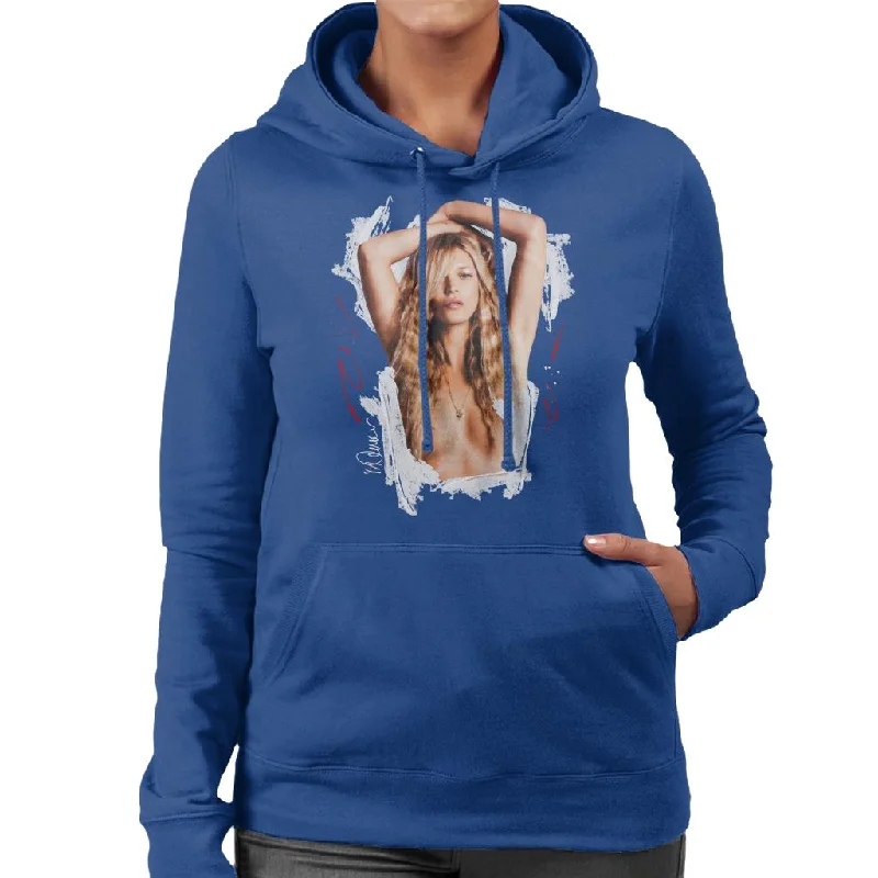 Sidney Maurer Original Portrait Of Kate Moss Topless Shoot Women's Hooded Sweatshirt Hoodie with Turtle Neck Cozy Winter