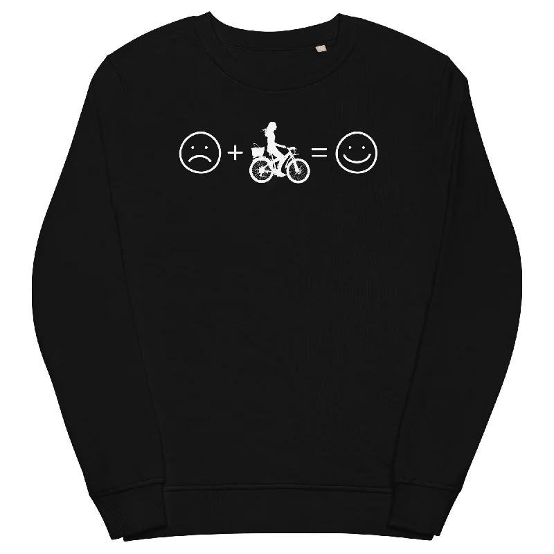 Lächelndes Gesicht und Radfahren - Unisex Premium Organic Sweatshirt Hoodie with Double Zipper Versatile Adjustable