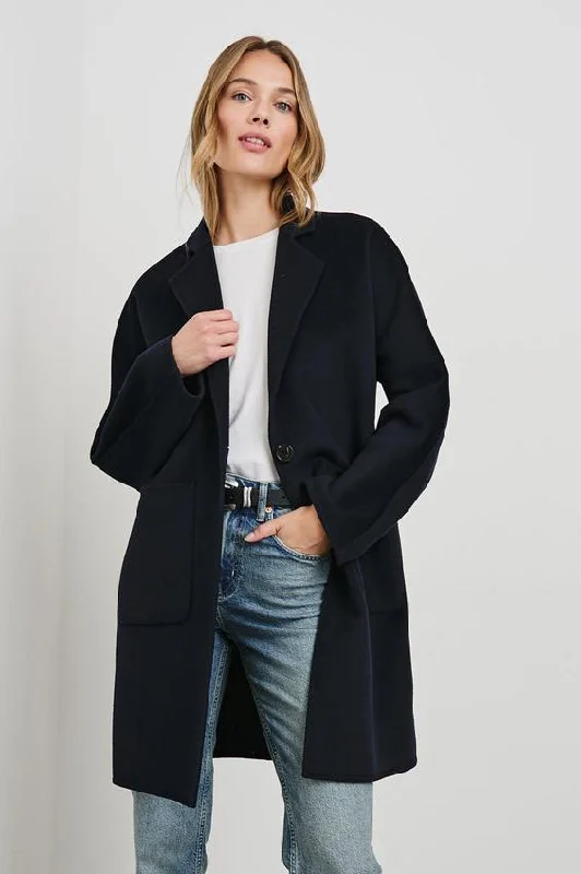 Rails Everest Coat in Navy Trim Padded Insulated