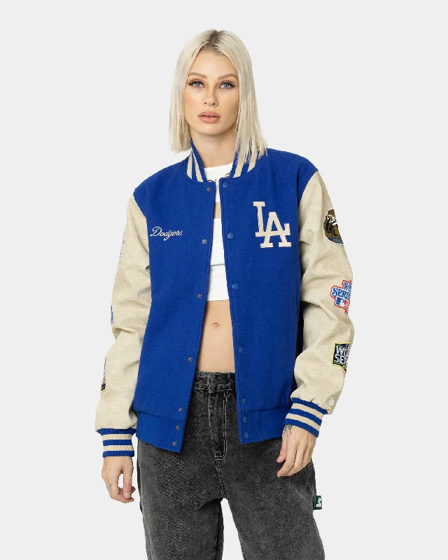 New Era Los Angeles Dodgers MLB World Series Varsity Jacket Blue Wool Jacket Cashmere Jacket Tweed Jacket