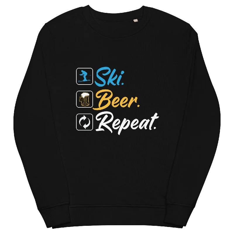 Ski. Bär. Repeat. - (S.K) - Unisex Premium Organic Sweatshirt Hoodie with Earth Tones Natural Calm