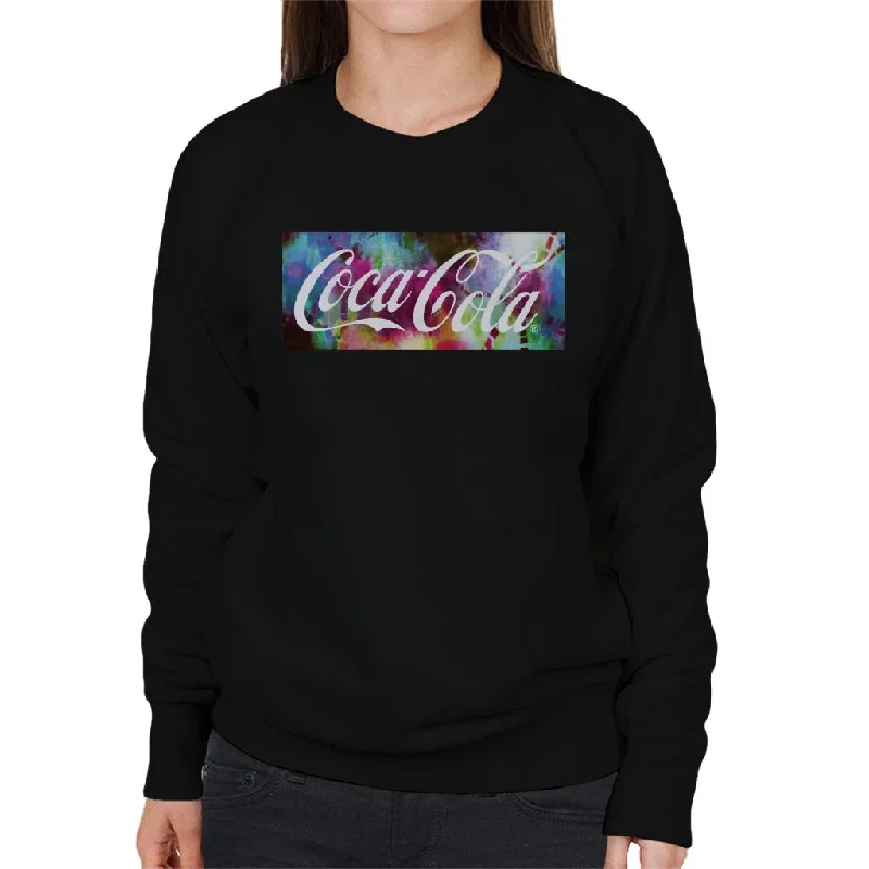 Coca Cola Colourful Backdrop Women's Sweatshirt Hoodie with Embroidery Detailed Premium