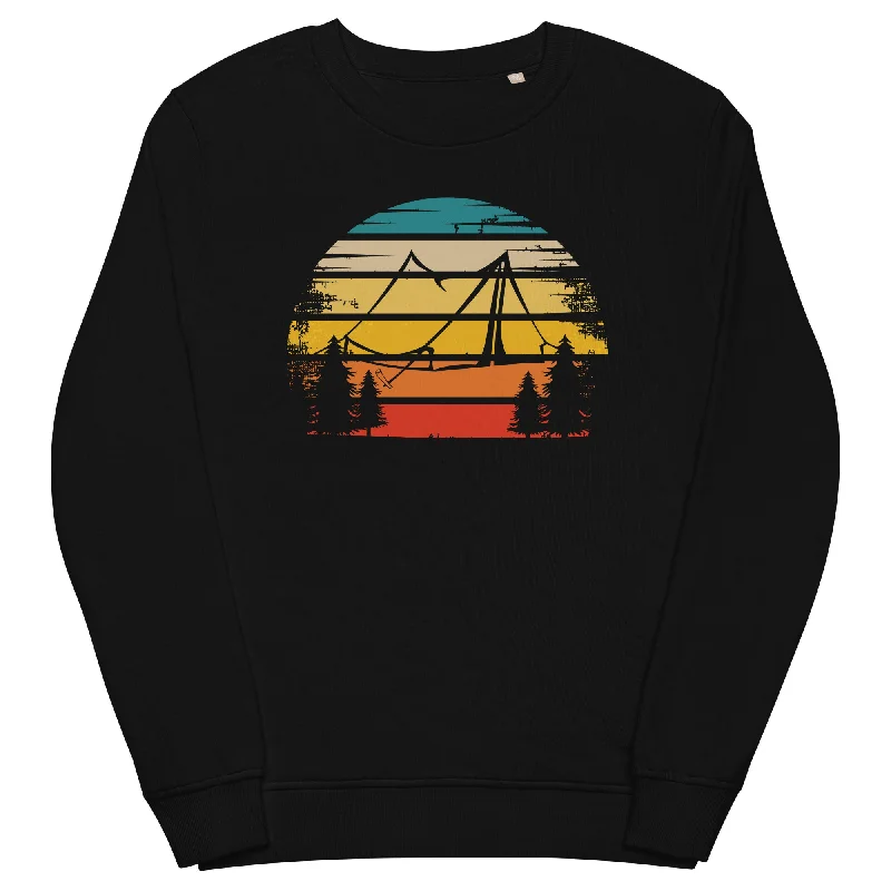 Retro Sonne und Camping - Unisex Premium Organic Sweatshirt Hoodie with Drawstring Waist Adjustable Fitted