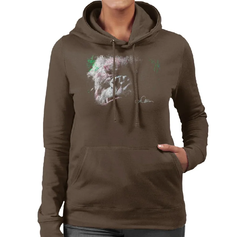 Sidney Maurer Original Portrait Of King Kong Glare Women's Hooded Sweatshirt Hoodie Dress Longline Feminine