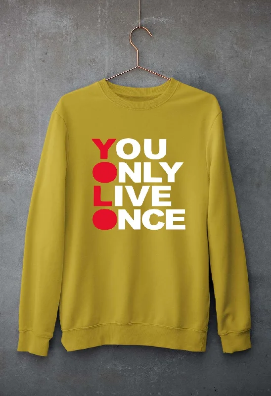 You Live Only Once(YOLO) Unisex Sweatshirt for Men/Women Hoodie with Drawstring Waist Adjustable Fitted