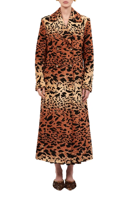 Valentina Jacquard Coat Appliqued Beaded Sequined