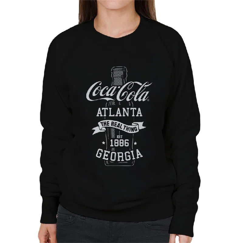 Coca Cola Bottle The Real Thing Women's Sweatshirt Hoodie with Velcro Closure Adjustable Secure