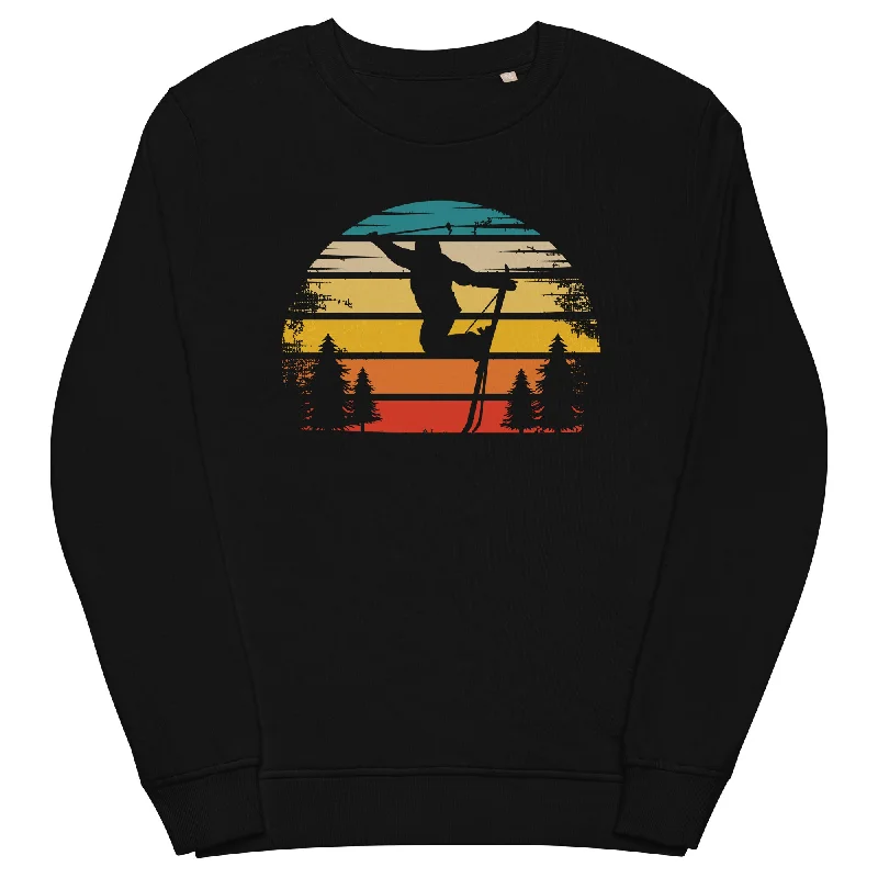 Retro Sonne und Skifahren - Unisex Premium Organic Sweatshirt Hoodie with Gradient Ombre Colorful