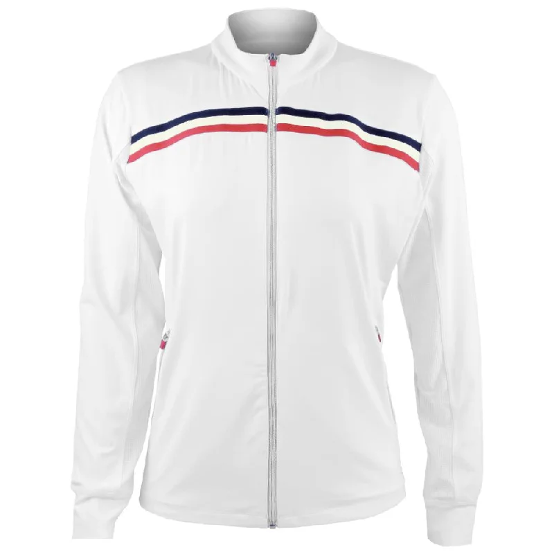 Sofibella Women's Wild Flowers Jacket - White Insulated Jacket Fitted Jacket Loose Jacket