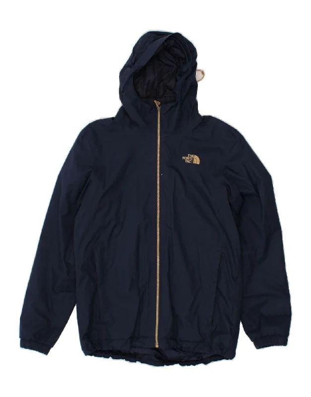 THE NORTH FACE Mens Hooded Windbreaker Jacket UK 38 Medium Navy Blue Appliqued Jacket Beaded Jacket Sequined Jacket