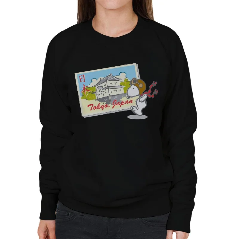 Peanuts Snoopy In Tokyo Japan Women's Sweatshirt Hoodie with Slim Fit Tailored Modern