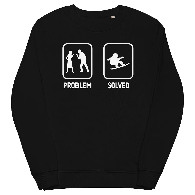 Problem Solved - Mann Snowboarding - Unisex Premium Organic Sweatshirt Hoodie with Drop Shoulder Relaxed Streetwear