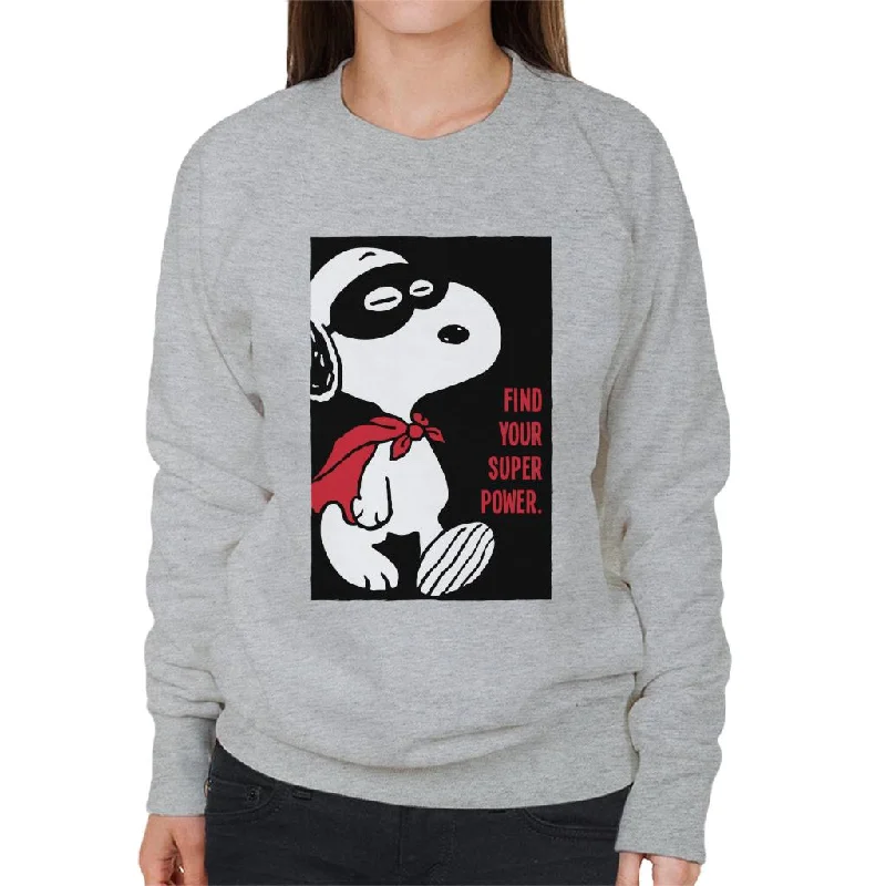 Peanuts Snoopy Find Your Super Power Women's Sweatshirt Hooded Sweatshirt Casual Wear Street Style