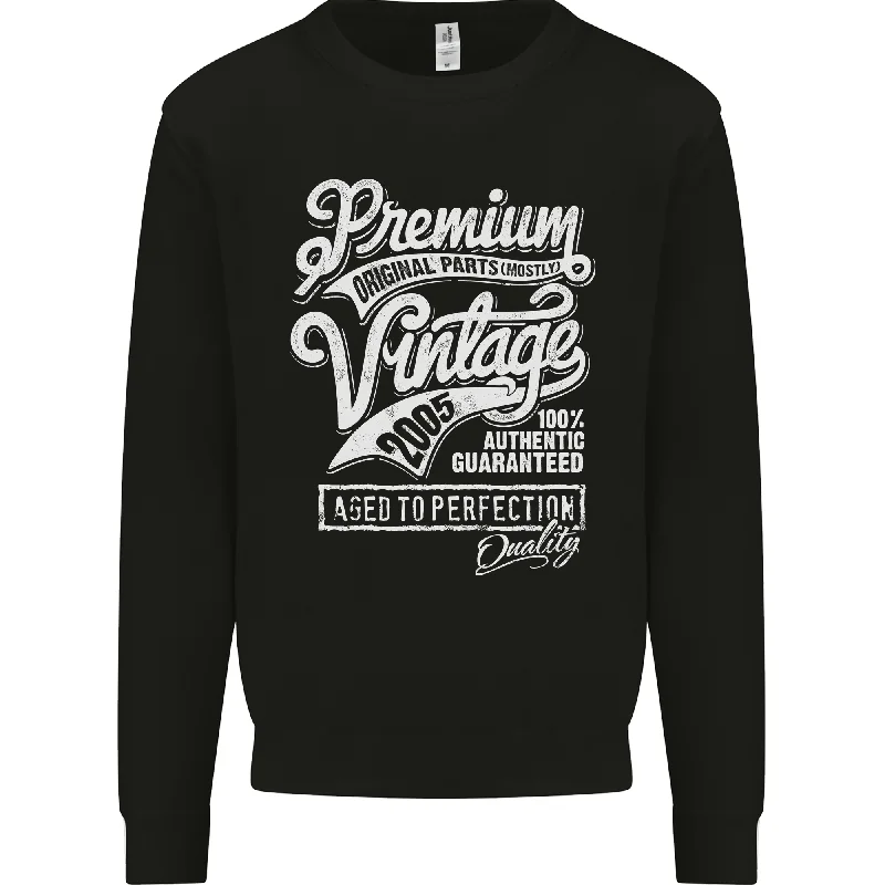 Aged to Perfection Vintage 19th Birthday 2005 Mens Sweatshirt Jumper Hoodie with Cuffed Sleeves Snug Secure