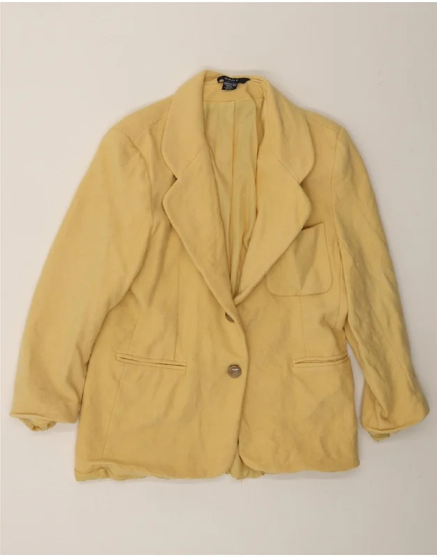 GANT Womens 2 Button Blazer Jacket UK 16 Large Yellow Wool Denim Jacket Leather Jacket Suede Jacket