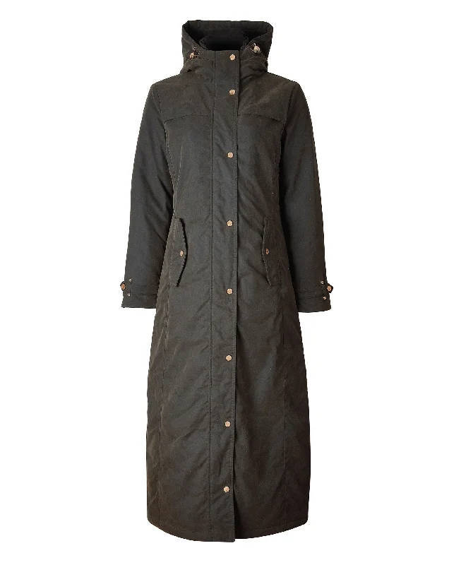 Wax Longline Field Coat - Dark Olive Vent Hem Cuff