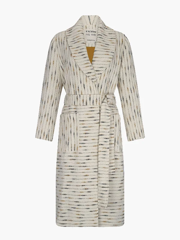 Pisac Coat | Ivory Asymmetrical Diagonal princess