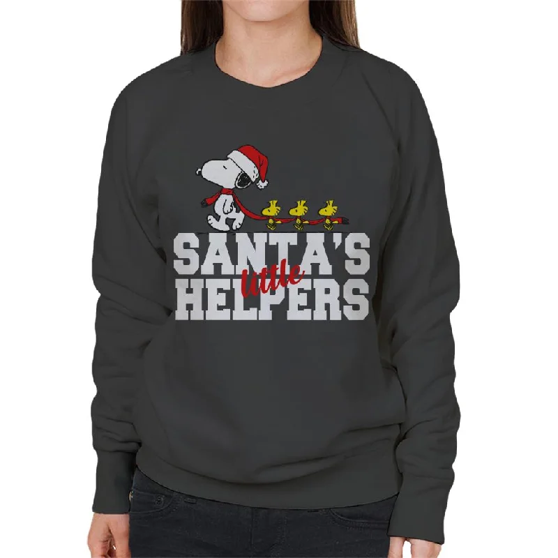 Peanuts Snoopy Woodstock Santas Little Helpers Women's Sweatshirt Hoodie Jacket Zipper Layering