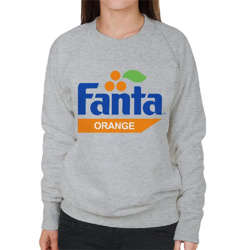 Fanta Orange Retro 1980s Logo Women's Sweatshirt Hoodie with Earth Tones Natural Calm