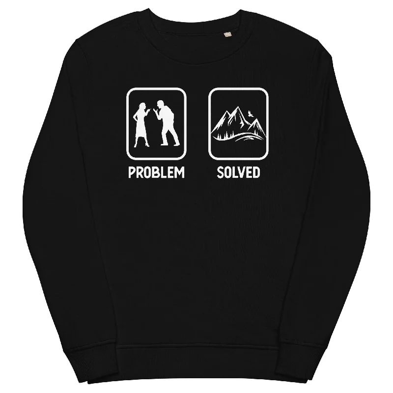 Problem Solved - Berge - Unisex Premium Organic Sweatshirt Hoodie with Raw Hem Edgy Unfinished