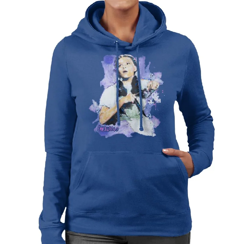 Sidney Maurer Original Portrait Of Judy Garland Wizard Of Oz Women's Hooded Sweatshirt Hoodie with Neon Bright Vibrant