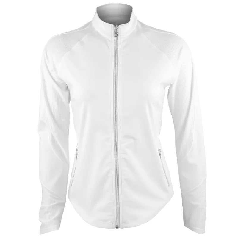 Sofibella Women's UV Staples Jacket - White Belted Jacket Elasticated Jacket Padded Jacket