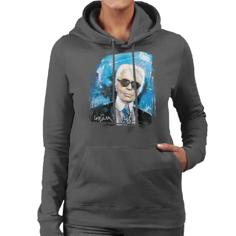 Sidney Maurer Original Portrait Of Karl Lagerfeld Women's Hooded Sweatshirt Hoodie Sweatshirt Pullover