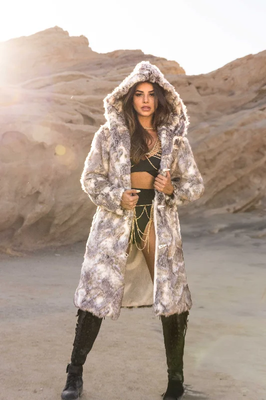 Women's Playa Coat in "Desert Wolf" Asymmetrical Diagonal princess