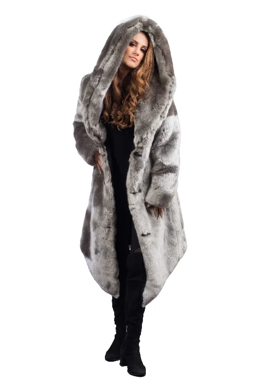 Women's Desert Warrior Coat in "Sage" Chinchilla Vest Waistcoat Gilet